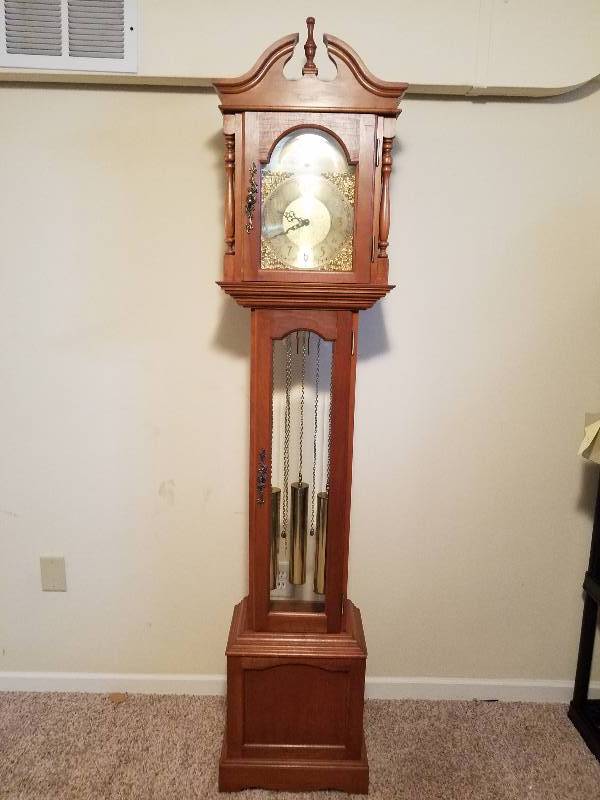 lot 214 image: ANTIQUE EMPEROR GRANDFATHER CLOCK