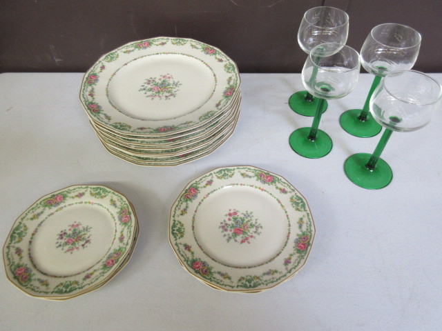 HAVILAND LIMOGES FINE CHINA PLATES AND GLASSES