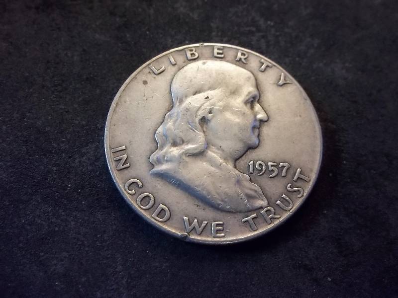 1957 D  Franklin Half Dollar