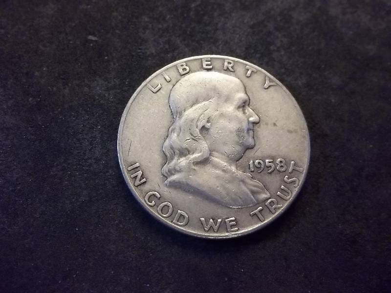 1958 D  Franklin Half Dollar