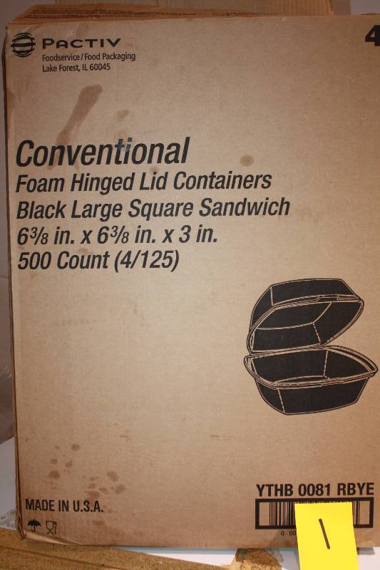 Foam Hinged Lid Containers 3 Sleeves