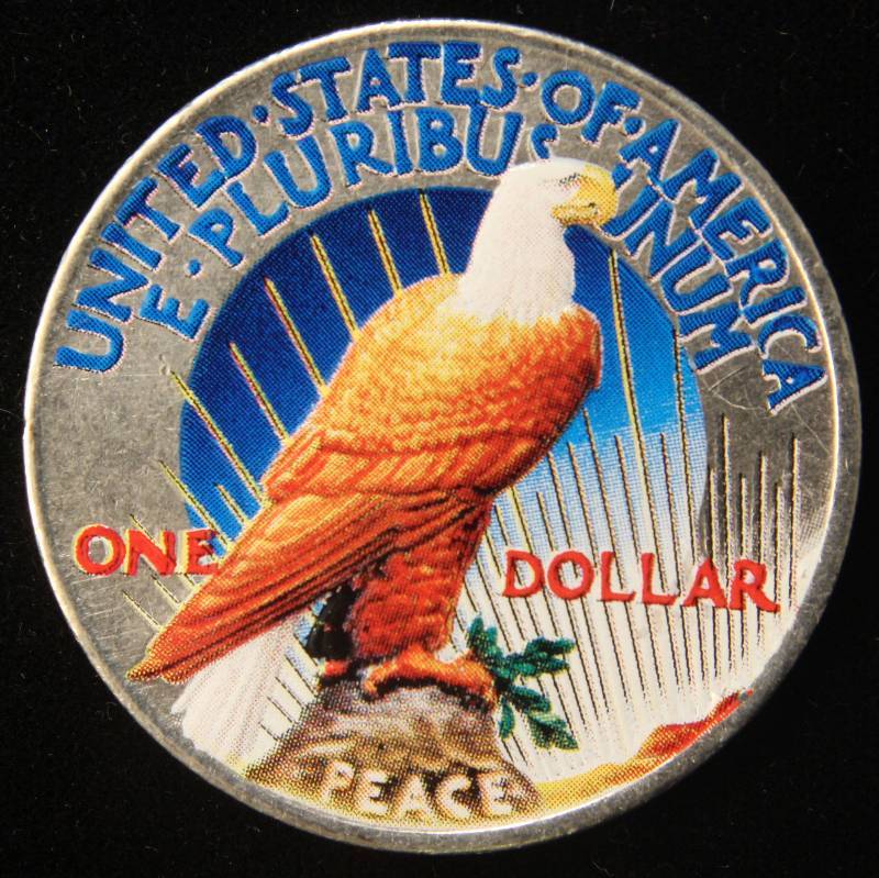 1922 PEACE SILVER DOLLAR COLOR ENHANCED
