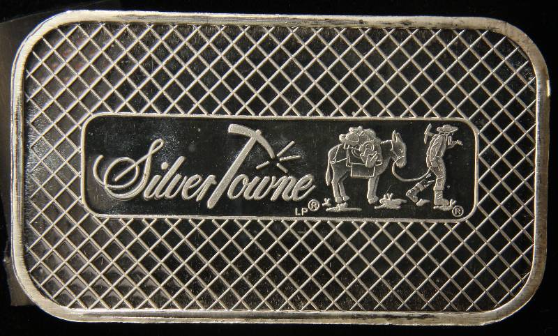1 TROY OZ. .999 FINE SILVER BAR PROSPECTOR BY SILVERTOWNE