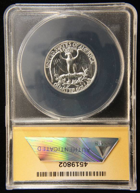 1960 PROOF WASHINGTON SILVER QUARTER PF66 ANACS
