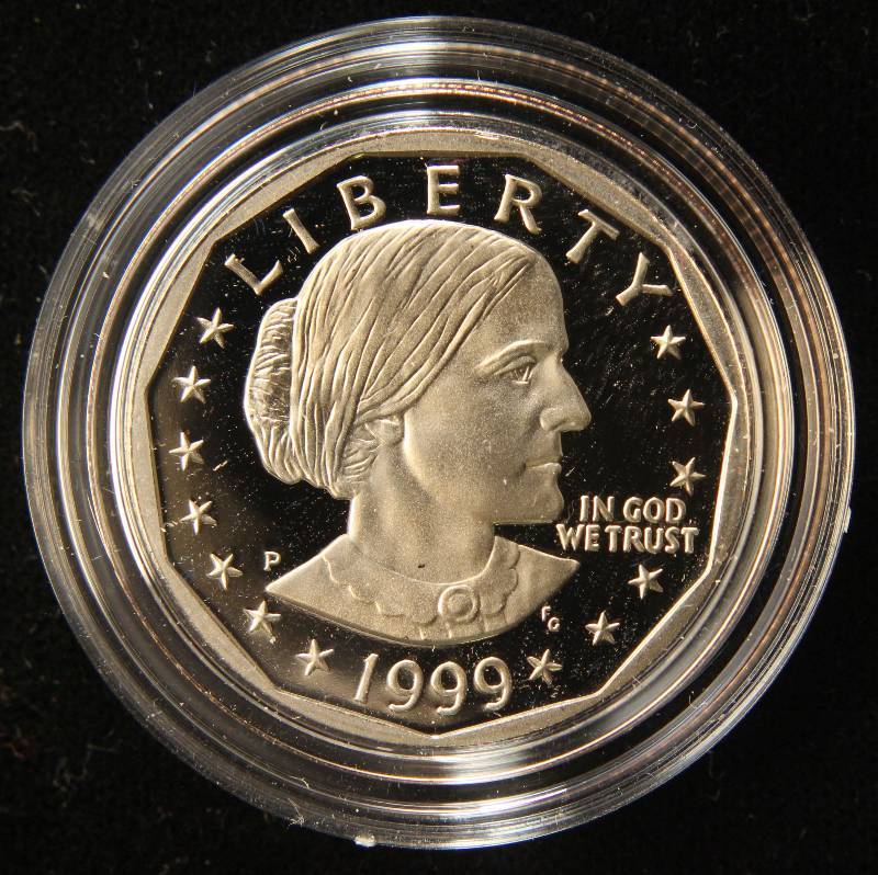 1999 PROOF US SUSAN B. ANTHONY DOLLAR IN ORIGINAL GOVERNMENT HOLDER