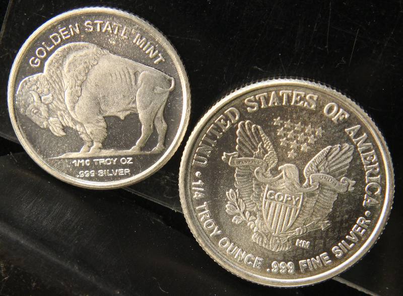 2 FRACTIONAL .999 FINE SILVER ROUNDS (1) 14 & (1) 110TH OZ