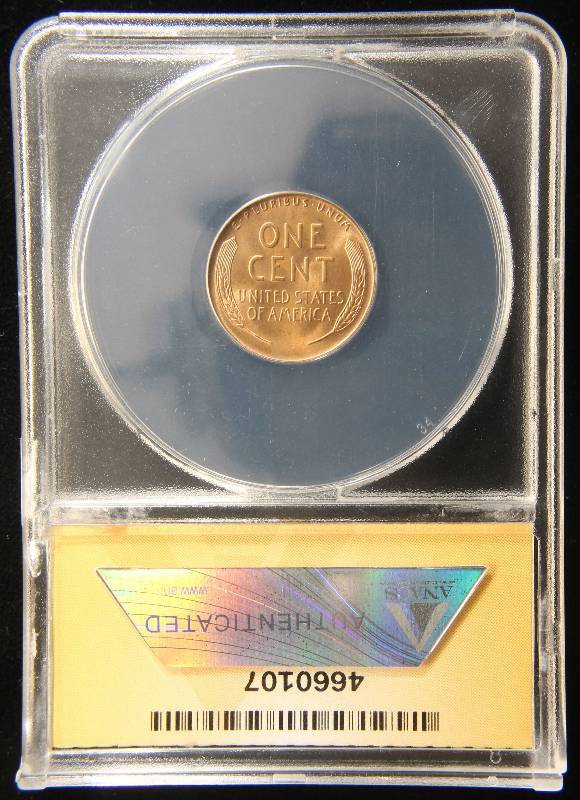 1937 US WHEAT CENT MS65RED ANACS