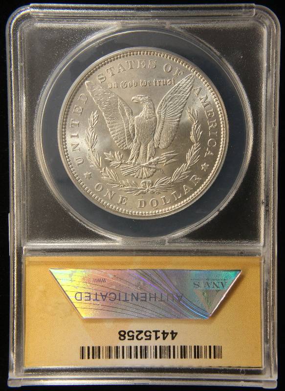 1887 MORGAN SILVER DOLLAR MS63 ANACS