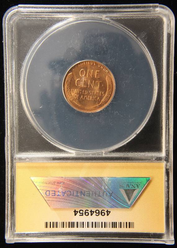 1956-D US WHEAT CENT MS66RED ANACS