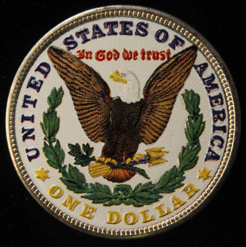 1921 MORGAN SILVER DOLLAR COLOR ENHANCED