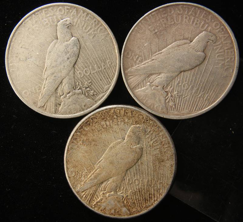 3 SILVER DOLLARS (2)1922-D & 1923-S