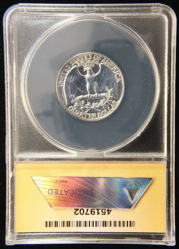 1957 PROOF WASHINGTON SILVER QUARTER PF67 ANACS
