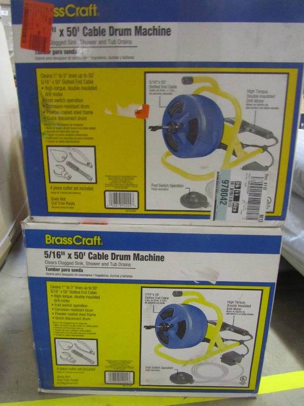 lot 8 image: BrassCraft 516 in. x 50 ft. Cable Drum Machine