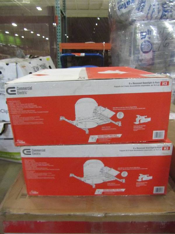 lot 46 image: Commercial Electric 6 in. Aluminum Recessed IC New Construction Airtight Housing (6-Pack) (x2)