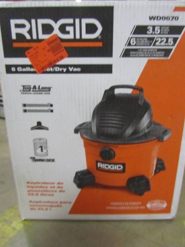lot 59 image: RIDGID 6 gal. 3.5-Peak HP Wet Dry Vac