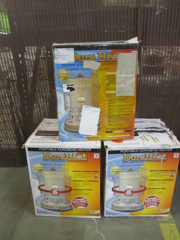 lot 84 image: DuraHeat 23,800 BTU Indoor Kerosene Portable Heater(x3)