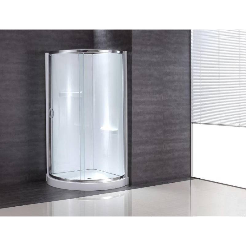 lot 28 image: OVE Decors 36 in. x 36 in. x 76 in. Shower Kit with Reversible Sliding Door and Shower Base