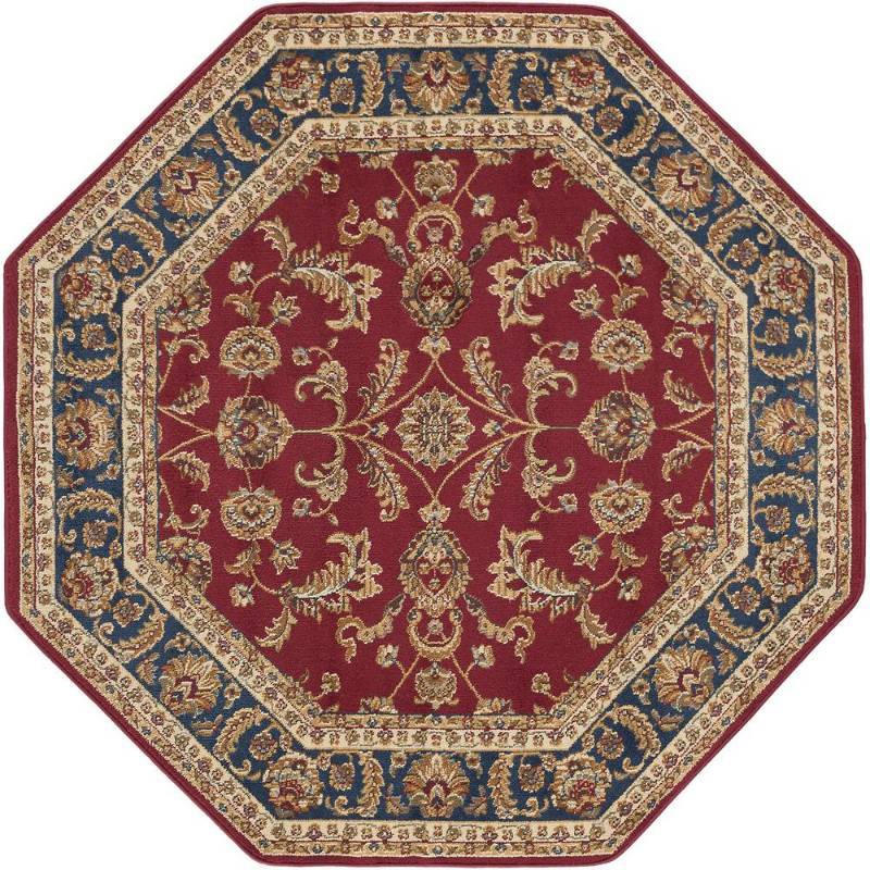 lot 89 image: Tayse Rugs Sensation Red 5 ft. 3 in. Octagon Transitional Area Rug