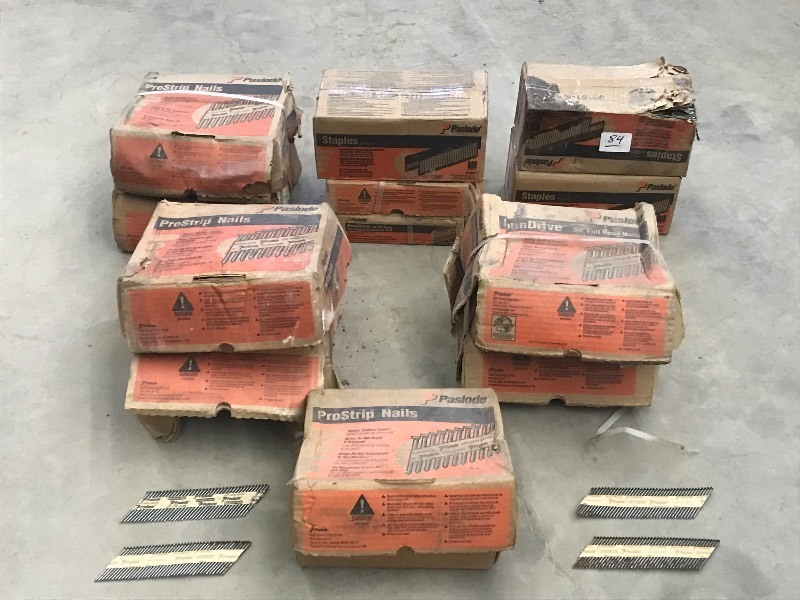 lot 32 image: (11) Boxes Of Assorted Paslode Sta...