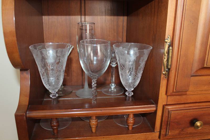 Lot of (10) Etched-Glass Decorative Glassware
