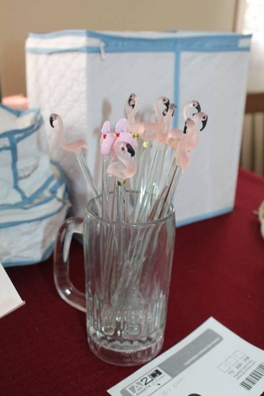 Pink Flamingo Glass Stir Sticks