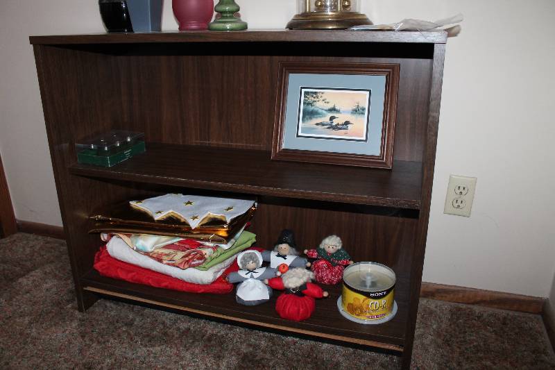 2-Shelf Wood Bookshelf