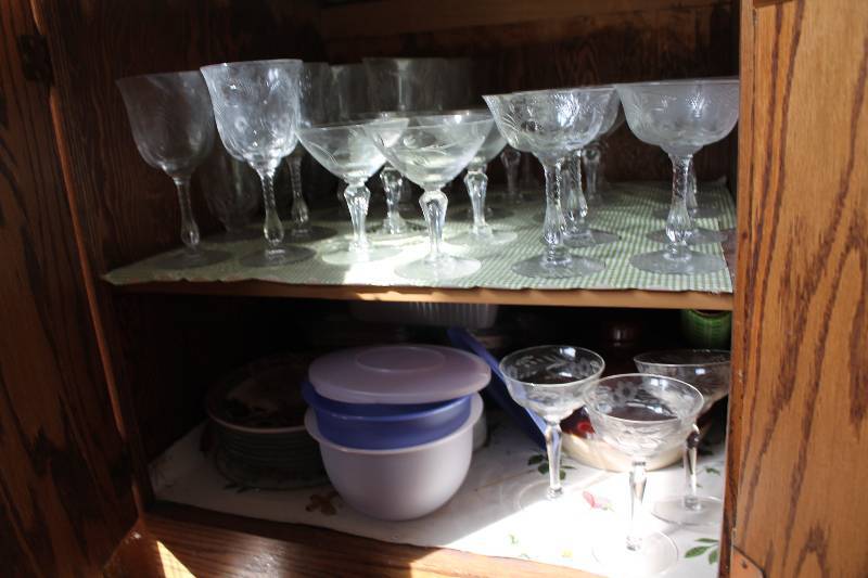 Glass Stemware, Plastic Bowls, Lids