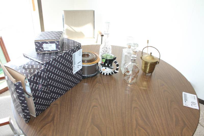 Glass Bottles, Brass Pot, Table Dcor