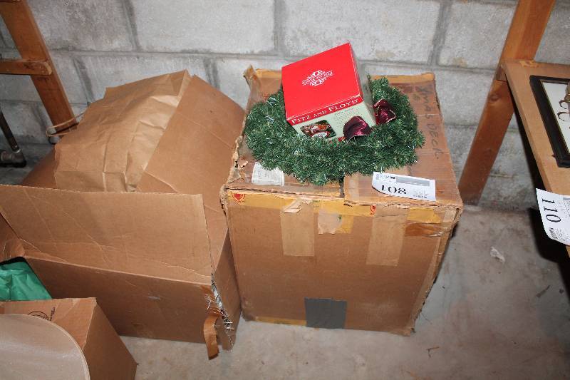 Lot of (2) Boxes of Dishes, Christmas