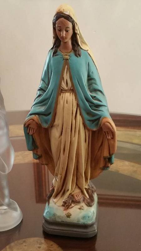 Vintage Mary Statue & Quality Lead Crytsal Mary Statue