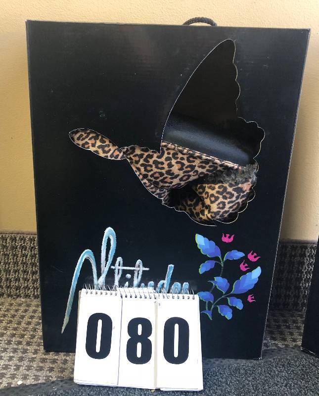 lot 80 image: Lot of (2) pairs of Leopard Print Ciccia Bella Slipper Boots SizeM 8-8.5