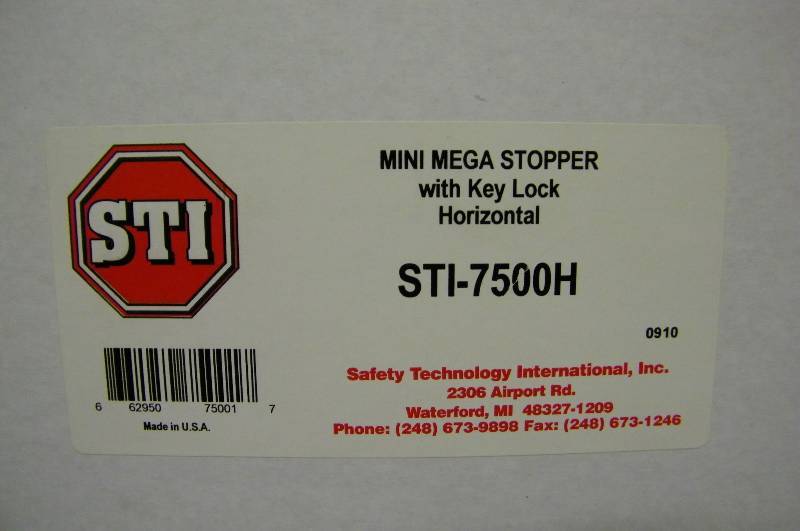 New in Box  Lot of Three (3) STI Mini Mega Stoppers (Horizontal) with Key Lock