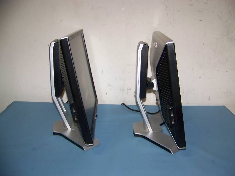 (2) 19, Dell, LCD Flat Screen Computer  PC Monitors on Stands