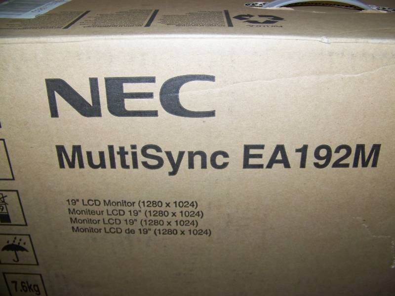 (2) 19, NEC, MultiSync, LCD Flat Screen Computer  PC Monitors in Original Boxes
