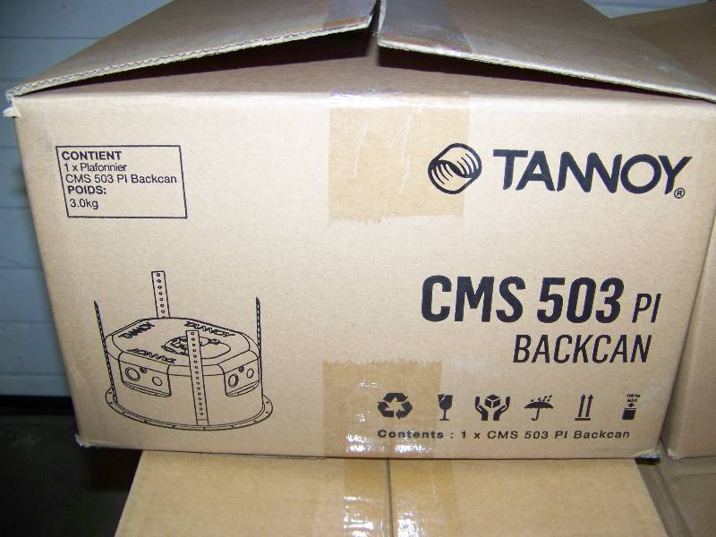 (2) Tannoy, In-Ceiling Speaker Back Cans and (60) Plaster Rings - NEW in Original Boxes