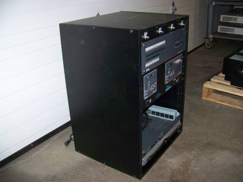 Wood Encased, Audio  Video Equipment  Component Rack with various Components included