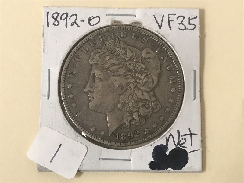 1892-O Morgan Silver Dollar, VF35, ...