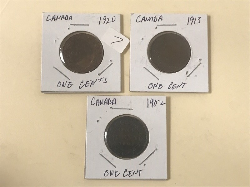 Old Canadian Copper Large Cents 19...