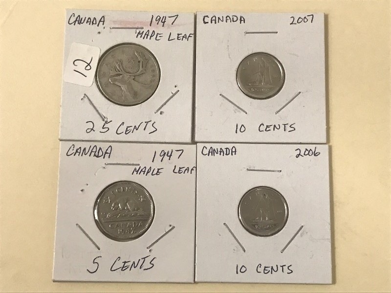Canadian Silver 1947 Maple Leaf Qua...