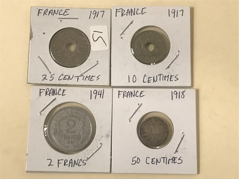 French Silver 1918 50-Centimes, 191...