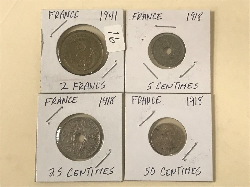 French Silver 1918 50-Centimes, 191...