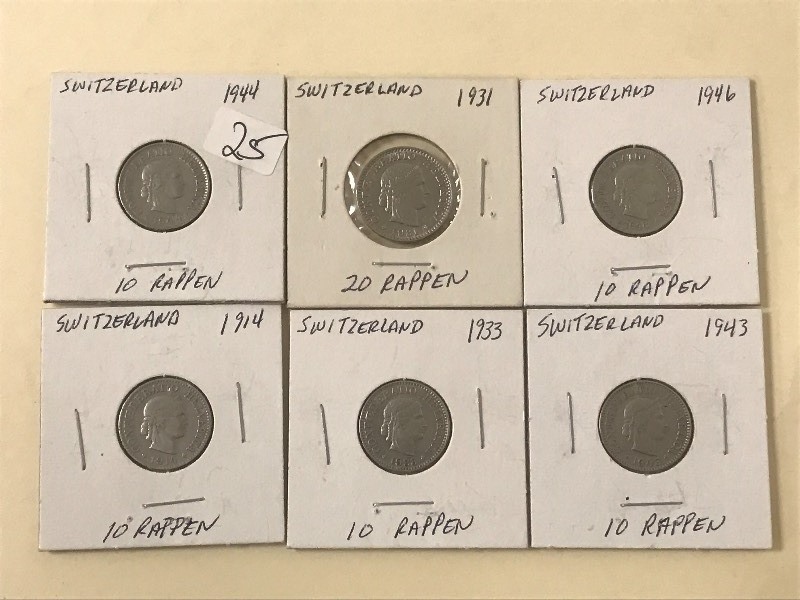 Switzerland 1914, 1933, 1943, 1944...