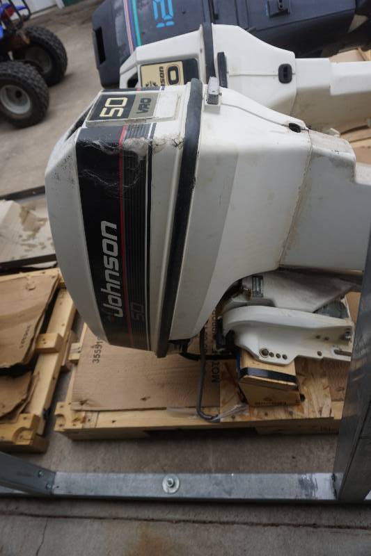 lot 12 image: Johnson VRO 50 hp 2 Stroke Outboard Motor