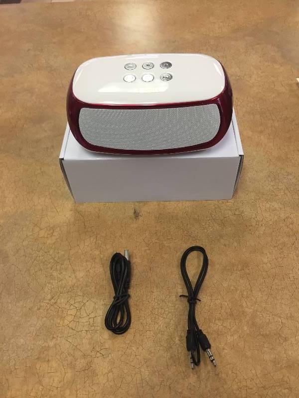 lot 29 image: BRAND NEW Bluetooth Wireless LED Portable Radio Bluetooth Speaker (RED WHITE)