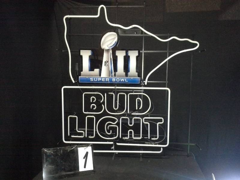 Bud Light Broncos Super Bowl 50 Champions Neon Light - Roller Auctions