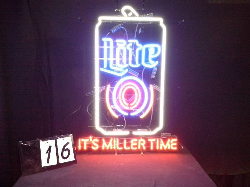 miller lite beer can neon sign mancave extravaganza k bid miller lite beer can neon sign