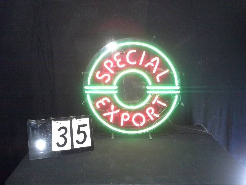 lot 35 image: Special Export neon sign