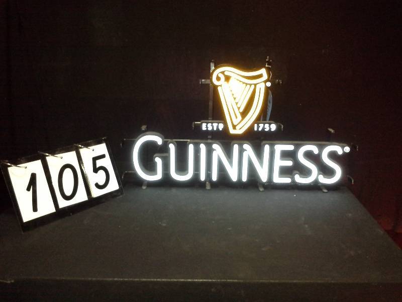 lot 105 image: Guinness Beer LED sign