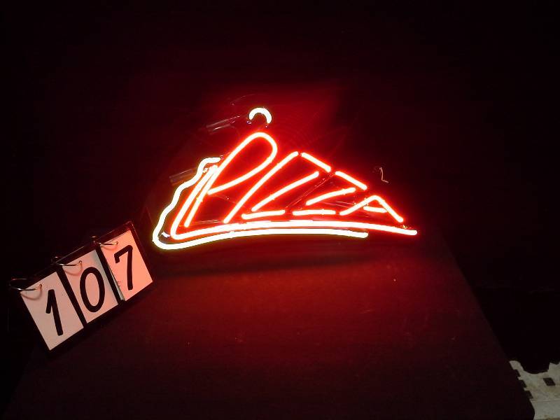 lot 107 image: Neon Pizza slice