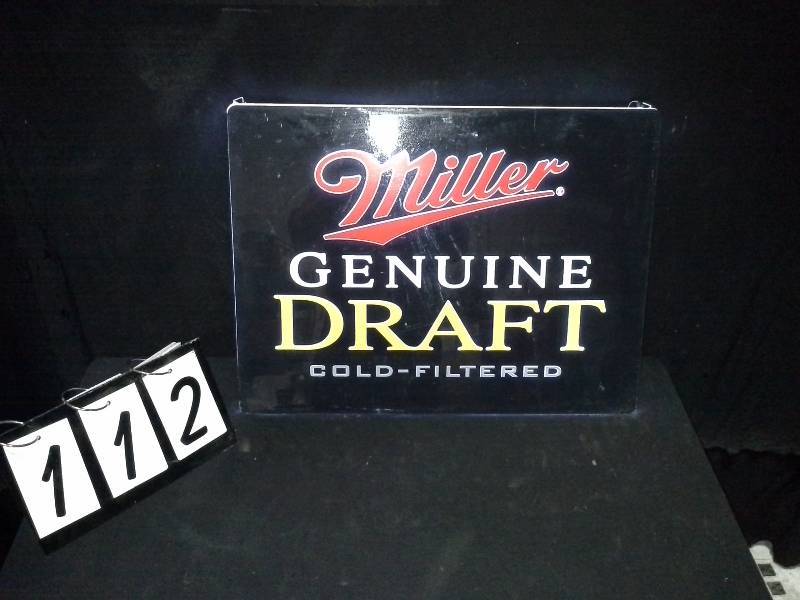lot 112 image: Miller Genuine Draft LED sign